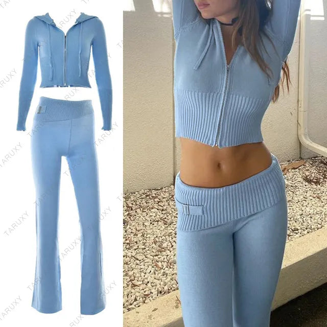 ELLE Spring Knitted Women's Two Piece Set