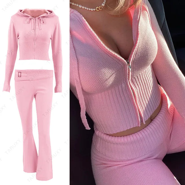 ELLE Spring Knitted Women's Two Piece Set