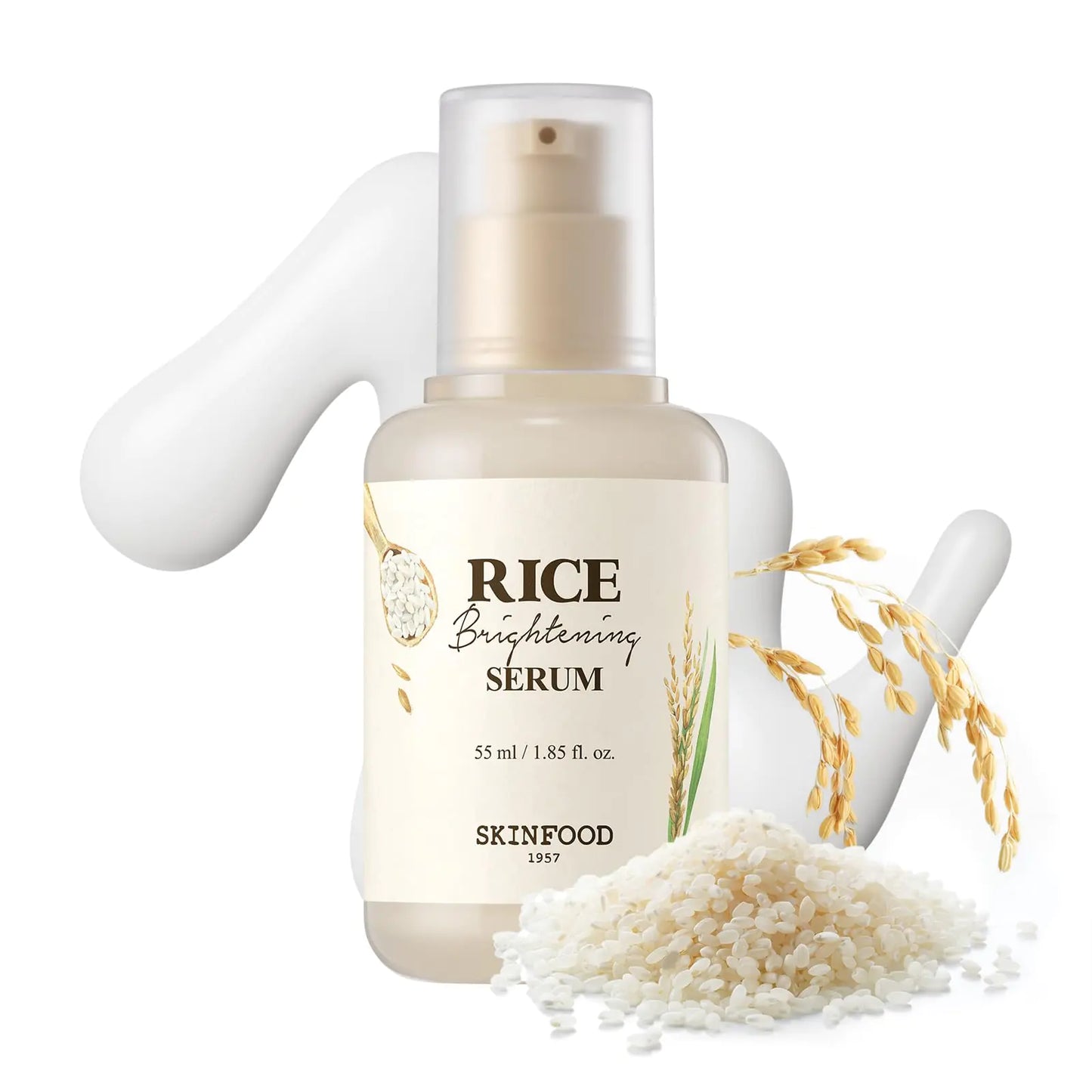 Rice Daily Serum Korean Skincare Facial Essence for Glow Glass Skin Fermented Natural Rice Water Milk for Face Pore Minimizing Deep Hydrating Dark Spot Correcting 55ml/1.86fl.oz.