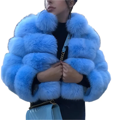 DANIELLA Faux Fur Jacket With Fur Collar